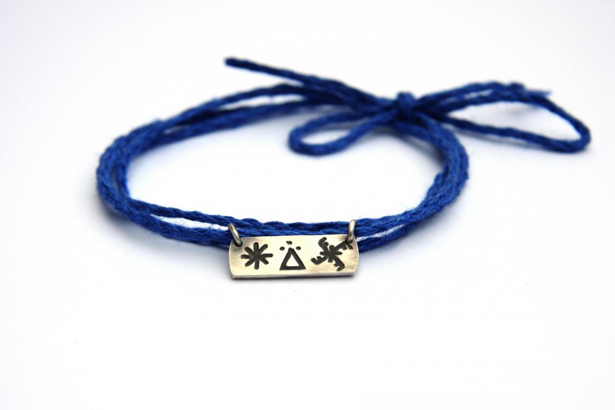 Sun, God, Thunder, Jewel For Children, Protection And Love- Amulet Necklace/bracelet- Handmade Sterling Silver 925 Pendant On Linen Thread